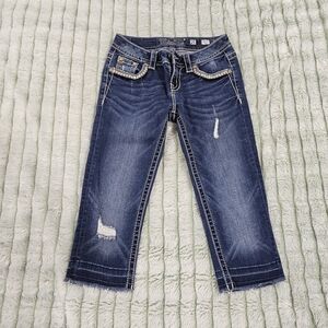 Stylish Blue Distressed Women's Jeans